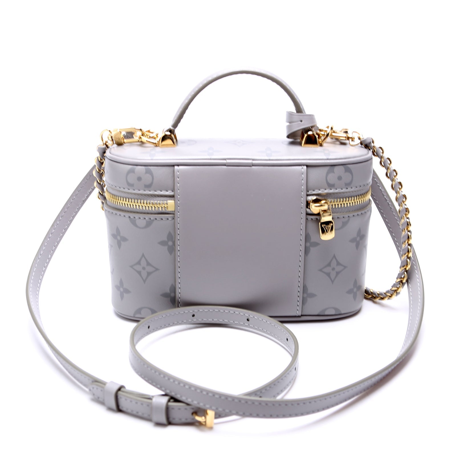 Vanity Chain Pouch Calfskin Monogram Grey
