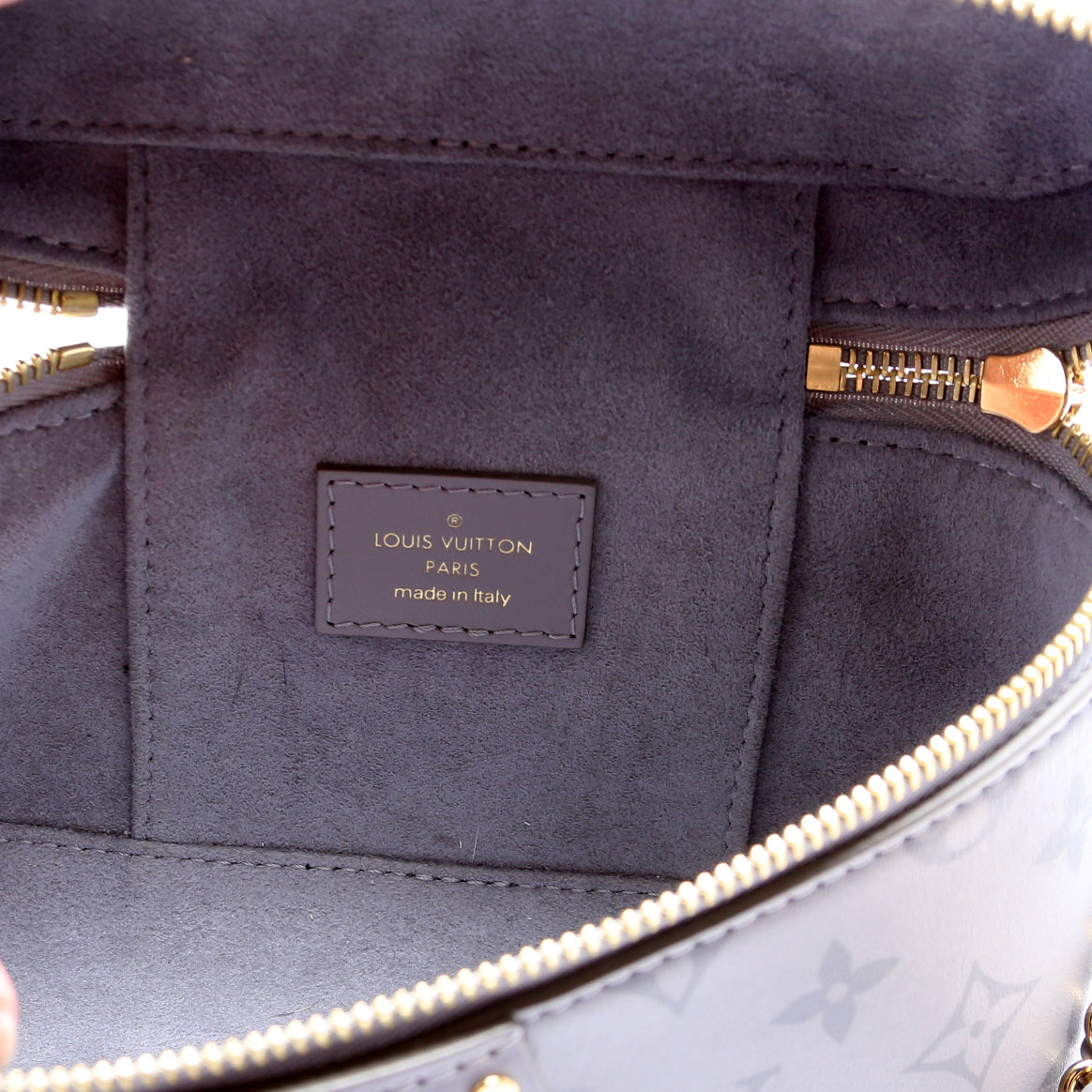 Vanity Chain Pouch Calfskin Monogram Grey