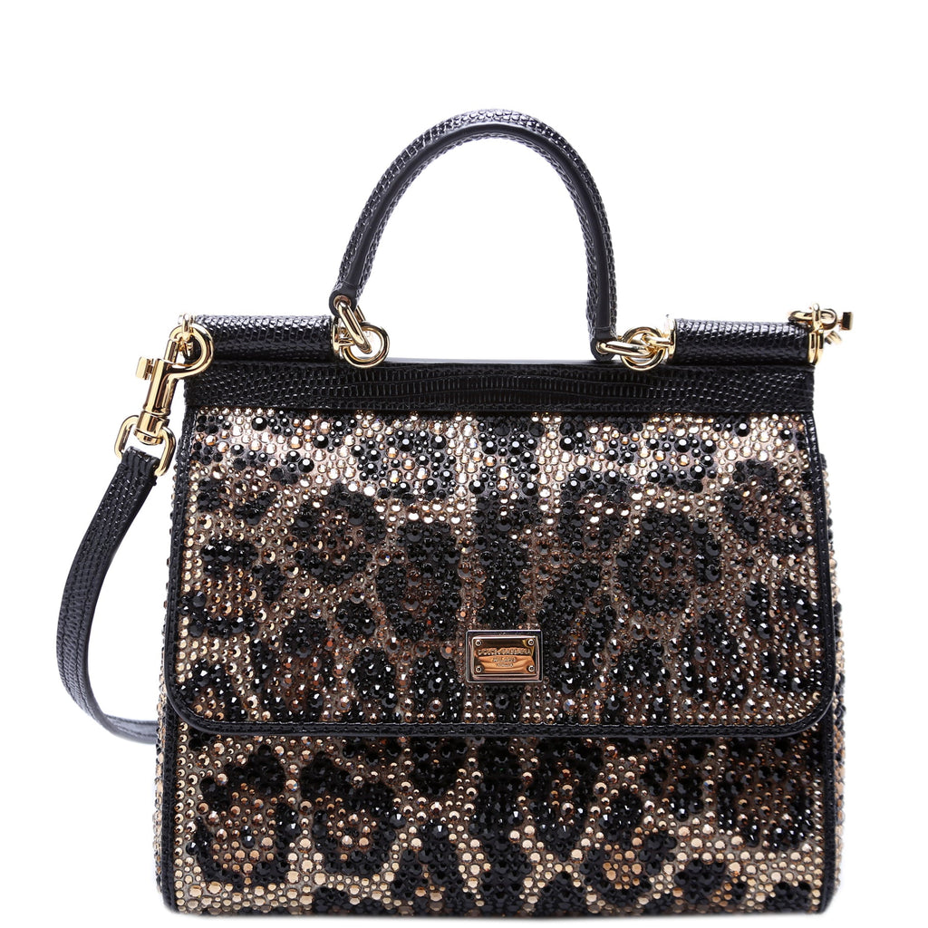 Miss Sicily Small Crystal Embellished Top Handle
