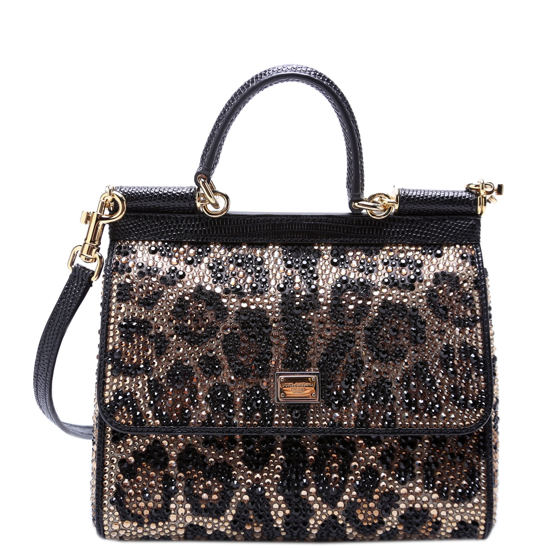 Miss Sicily Small Crystal Embellished Top Handle