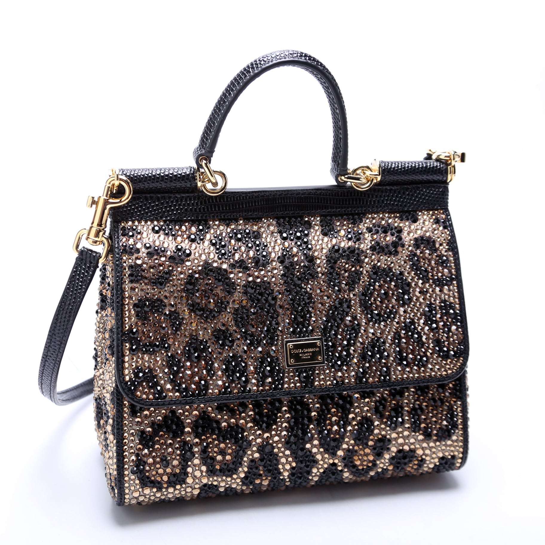 Miss Sicily Small Crystal Embellished Top Handle