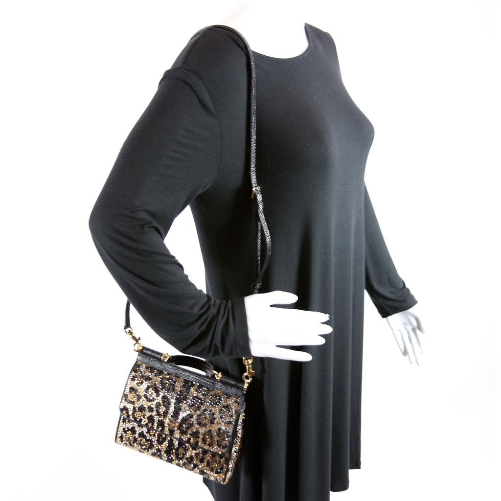 Miss Sicily Small Crystal Embellished Top Handle