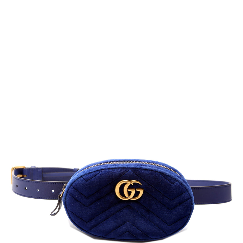 476434 Marmont Velvet Belt Bag Blue