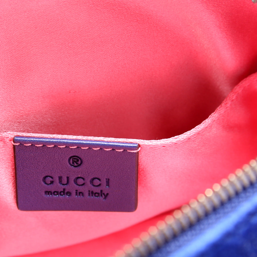 476434 Marmont Velvet Belt Bag Blue