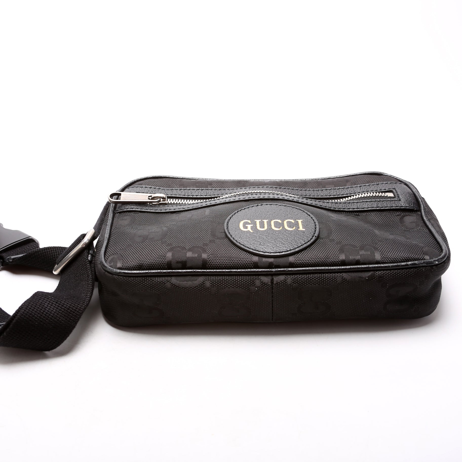 631341 Nylon Off the Grid Logo Belt Bag Black