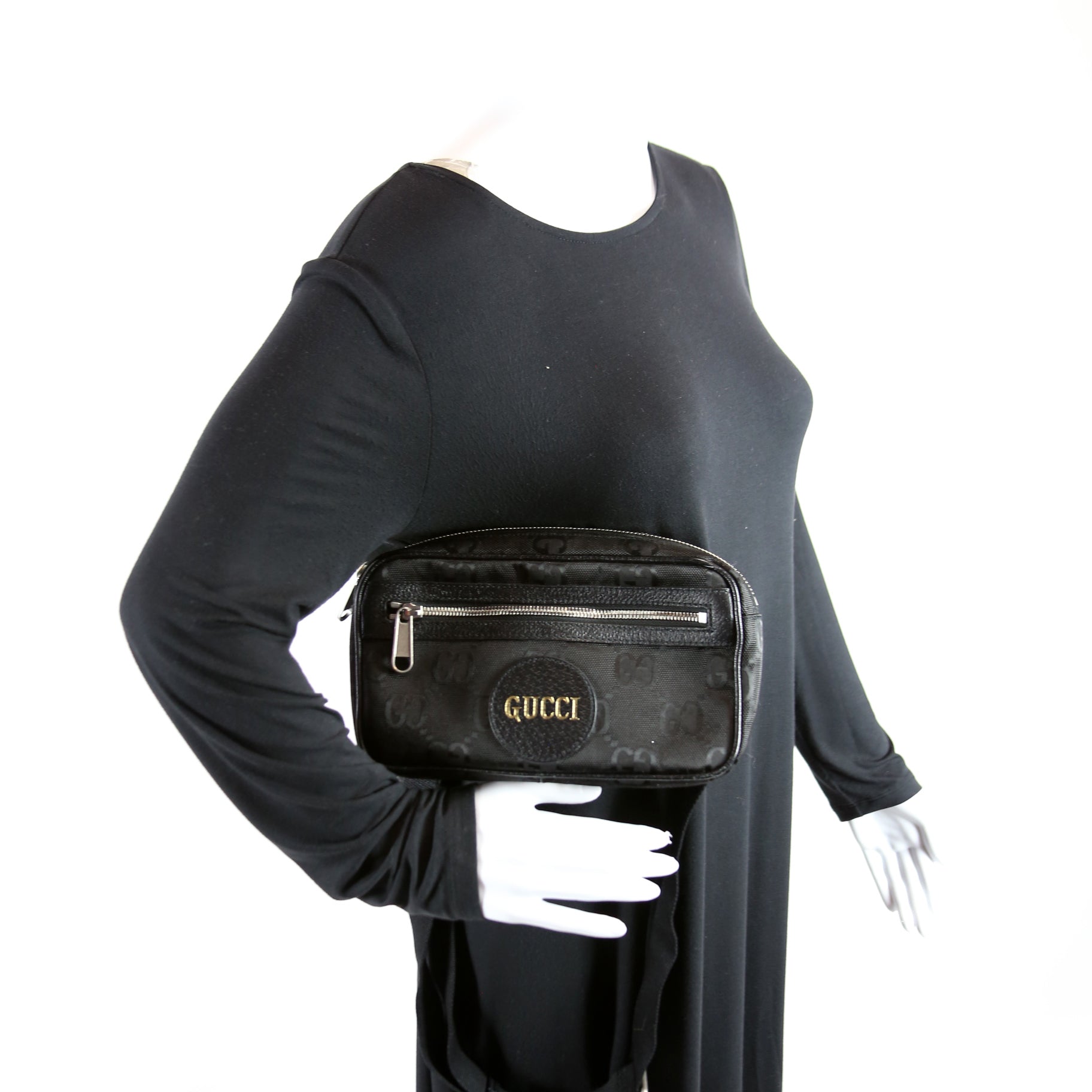 631341 Nylon Off the Grid Logo Belt Bag Black