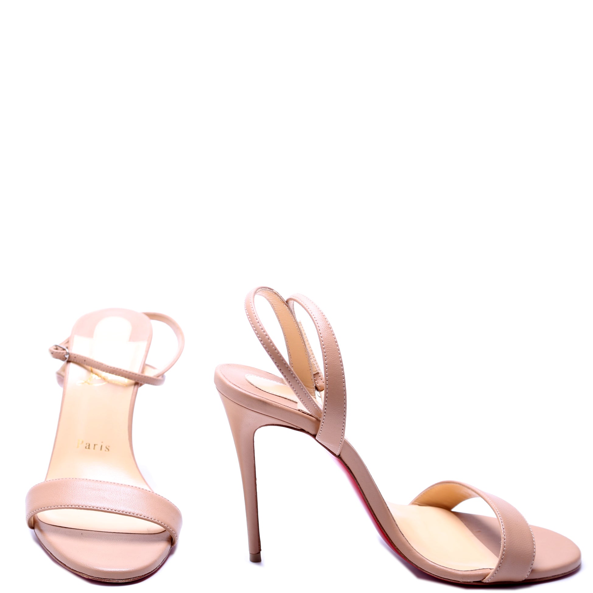 SIERRA Loubigirl 100MM Sandals Size 37 Nude