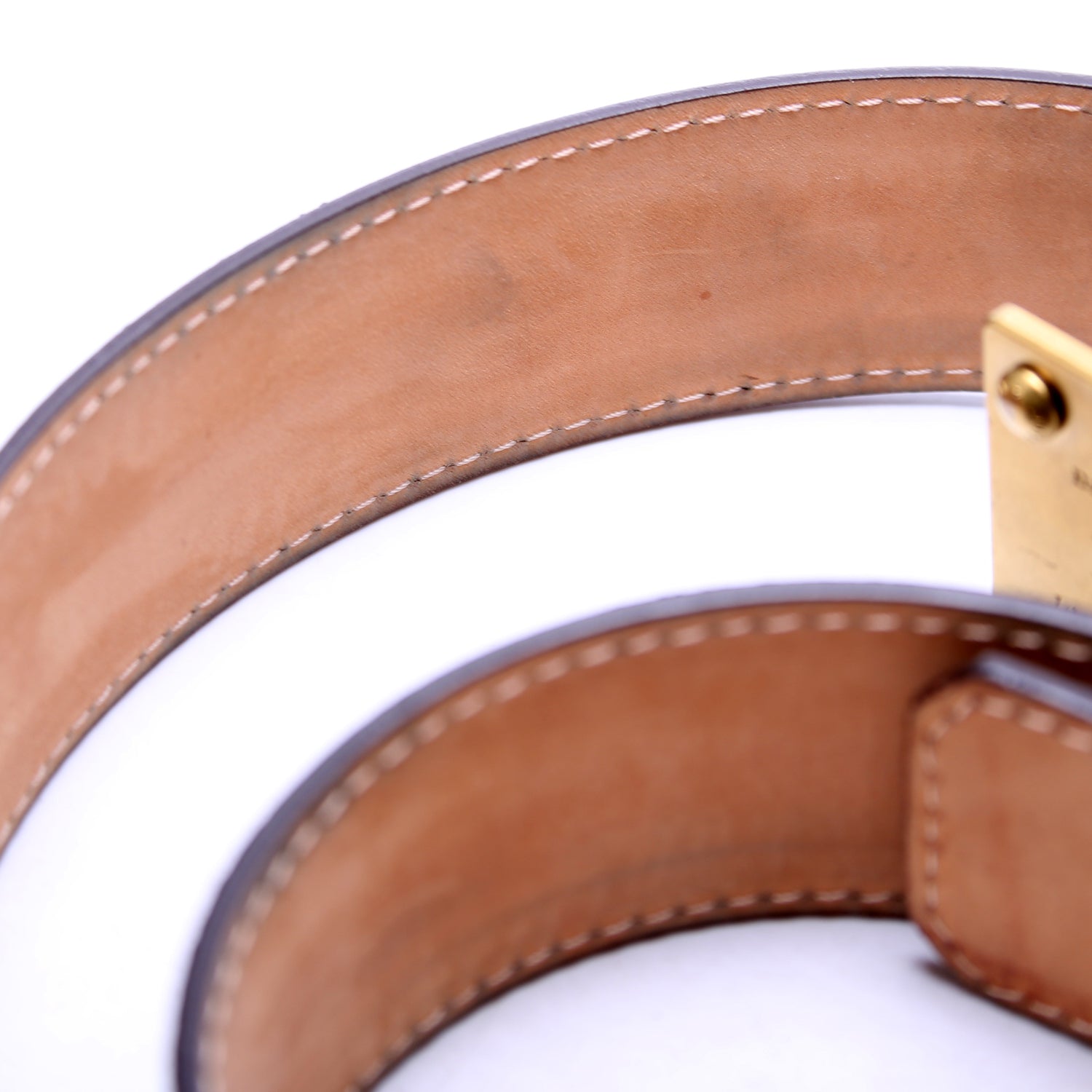 Inventeur Buckle Damier Ebene Belt Size 80/32 Brown