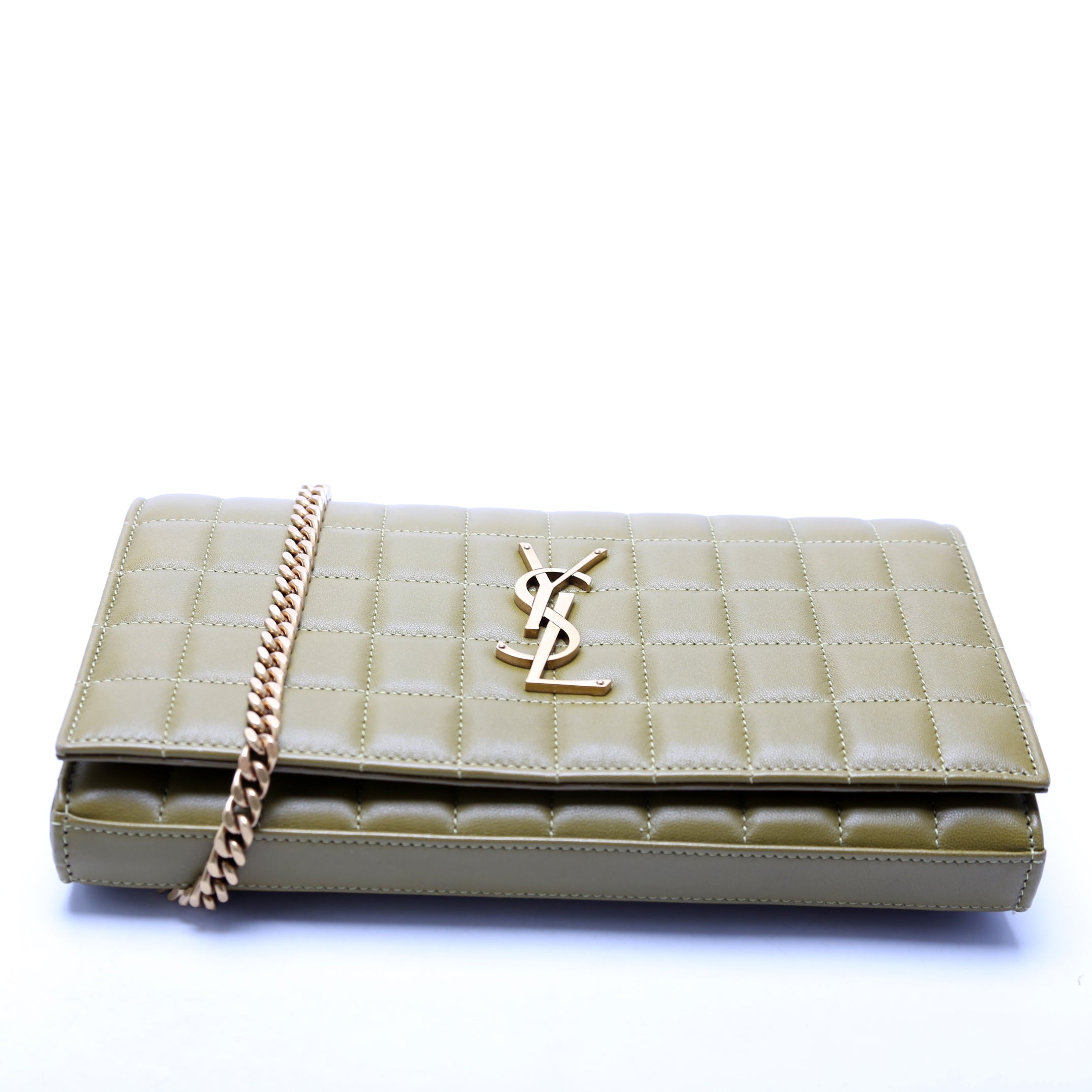 Cassandra Chain Wallet Quilted Lambskin 743346 Green