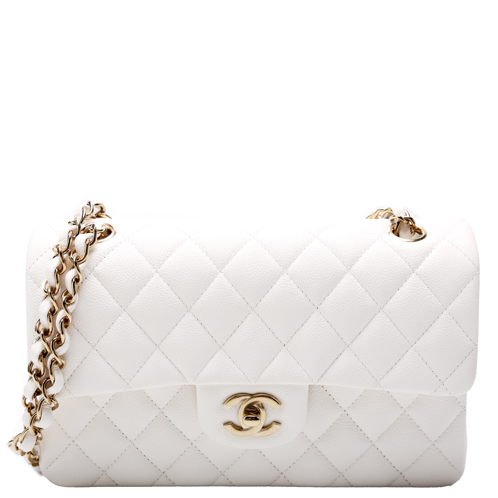 Classic Flap Small Caviar White