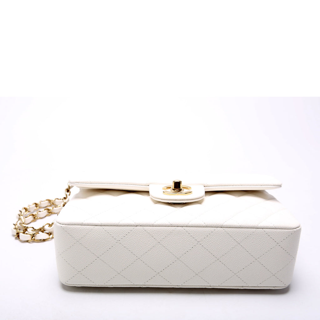 Classic Flap Small Caviar White