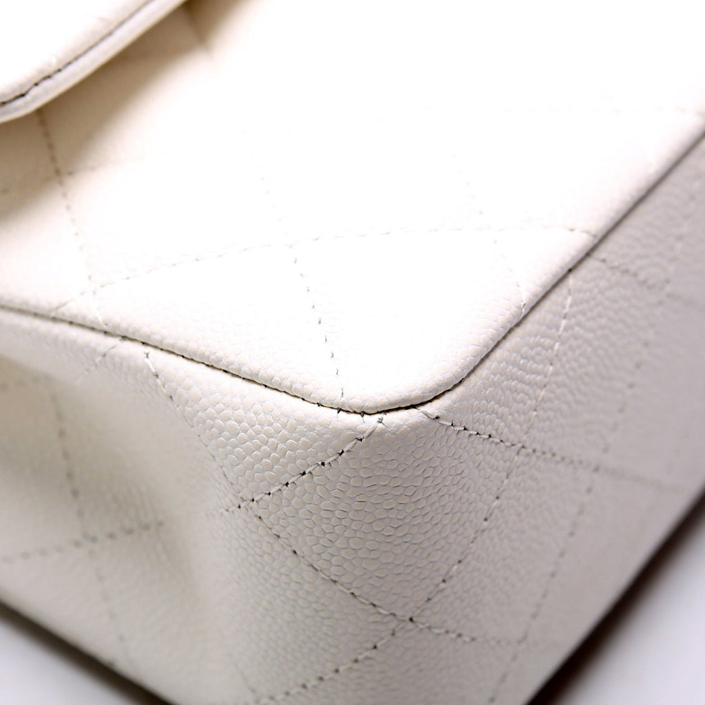 Classic Flap Small Caviar White
