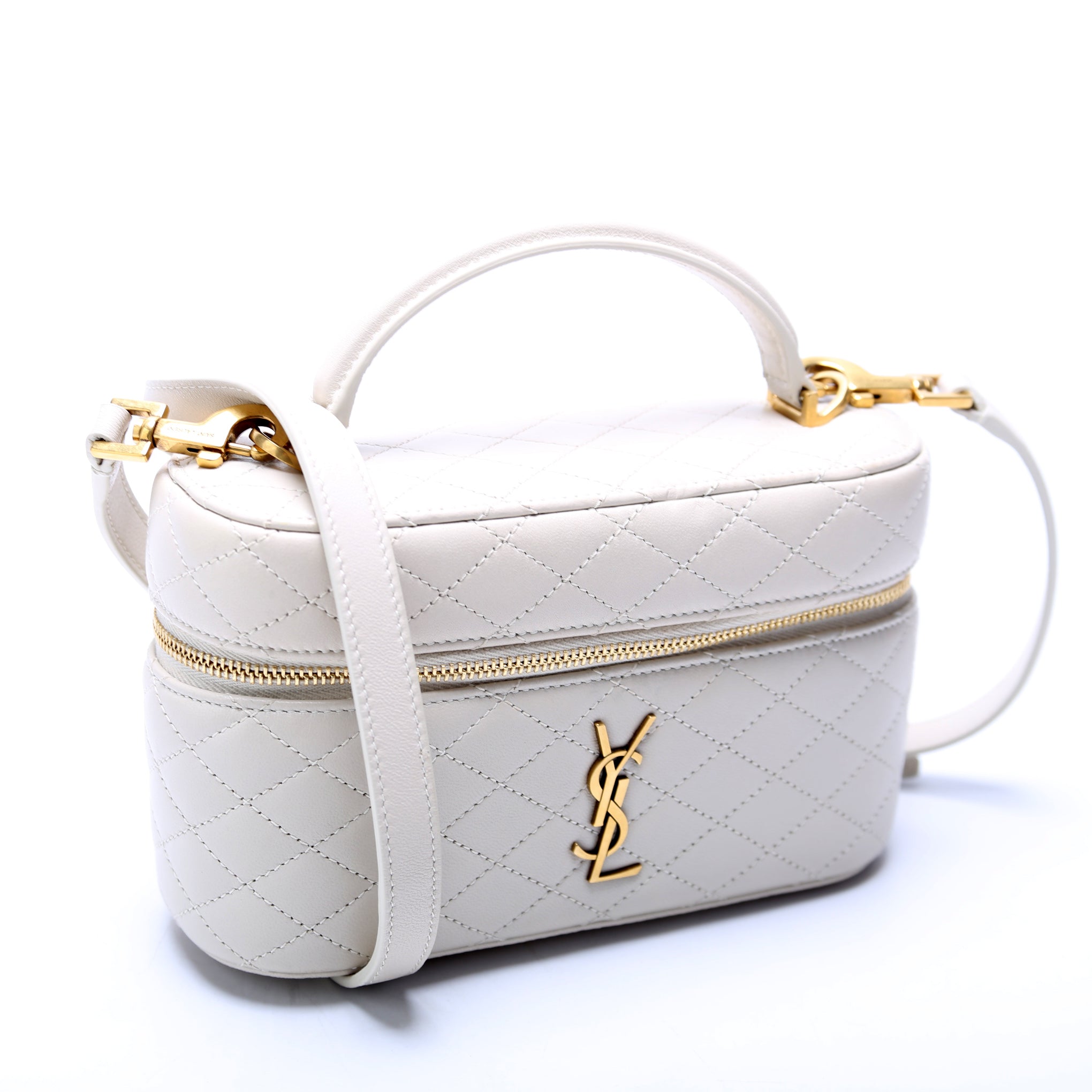 Gaby Vanity Bag Quilted Lambskin Cream