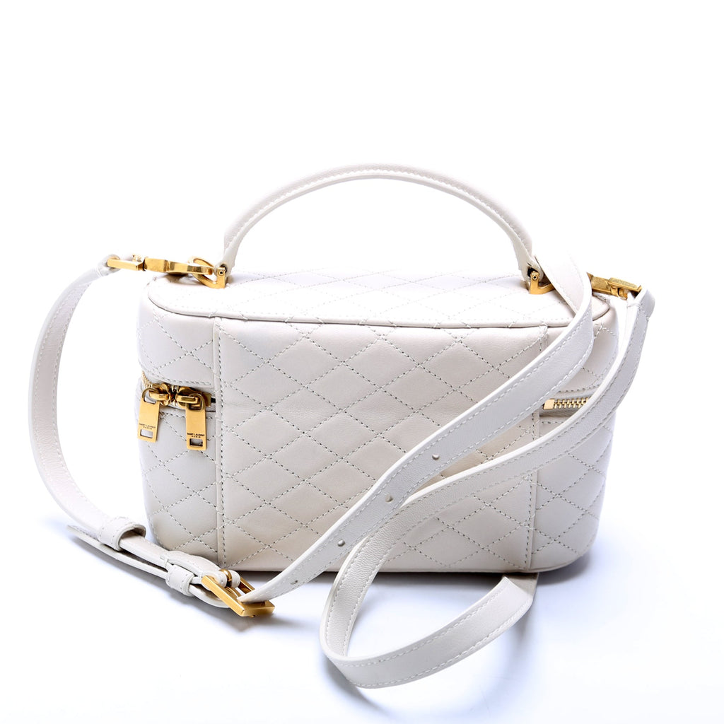 Gaby Vanity Bag Quilted Lambskin Cream