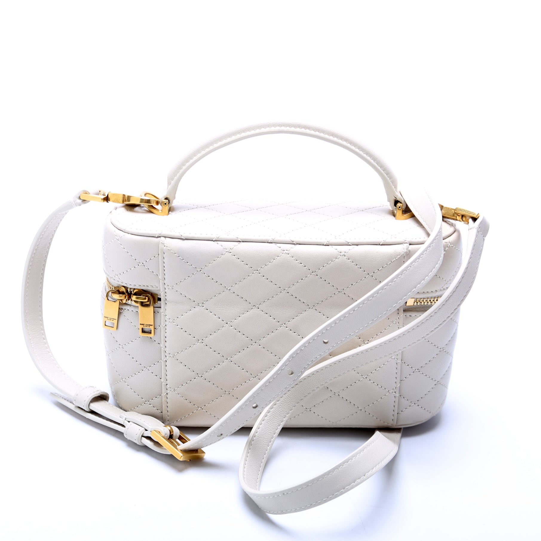 Gaby Vanity Bag Quilted Lambskin Cream