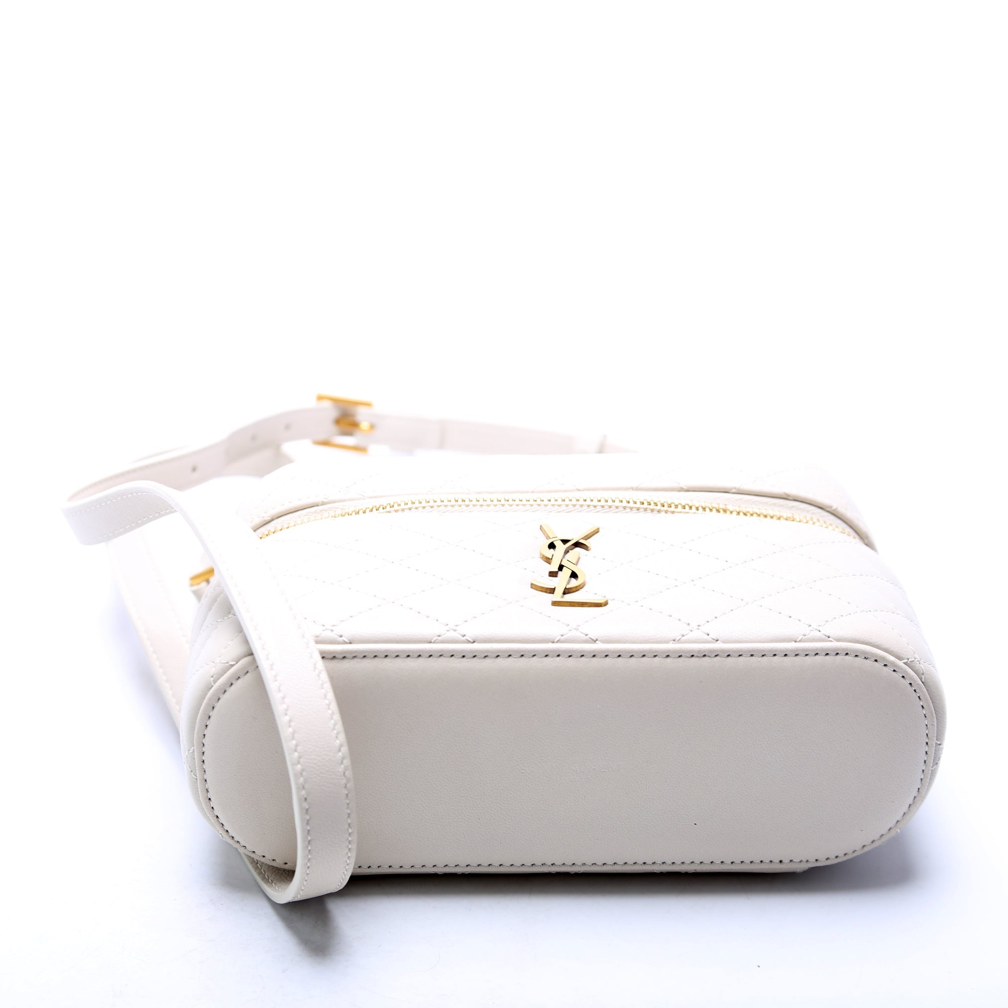 Gaby Vanity Bag Quilted Lambskin Cream