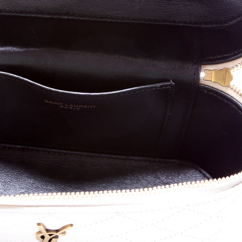 Gaby Vanity Bag Quilted Lambskin Cream