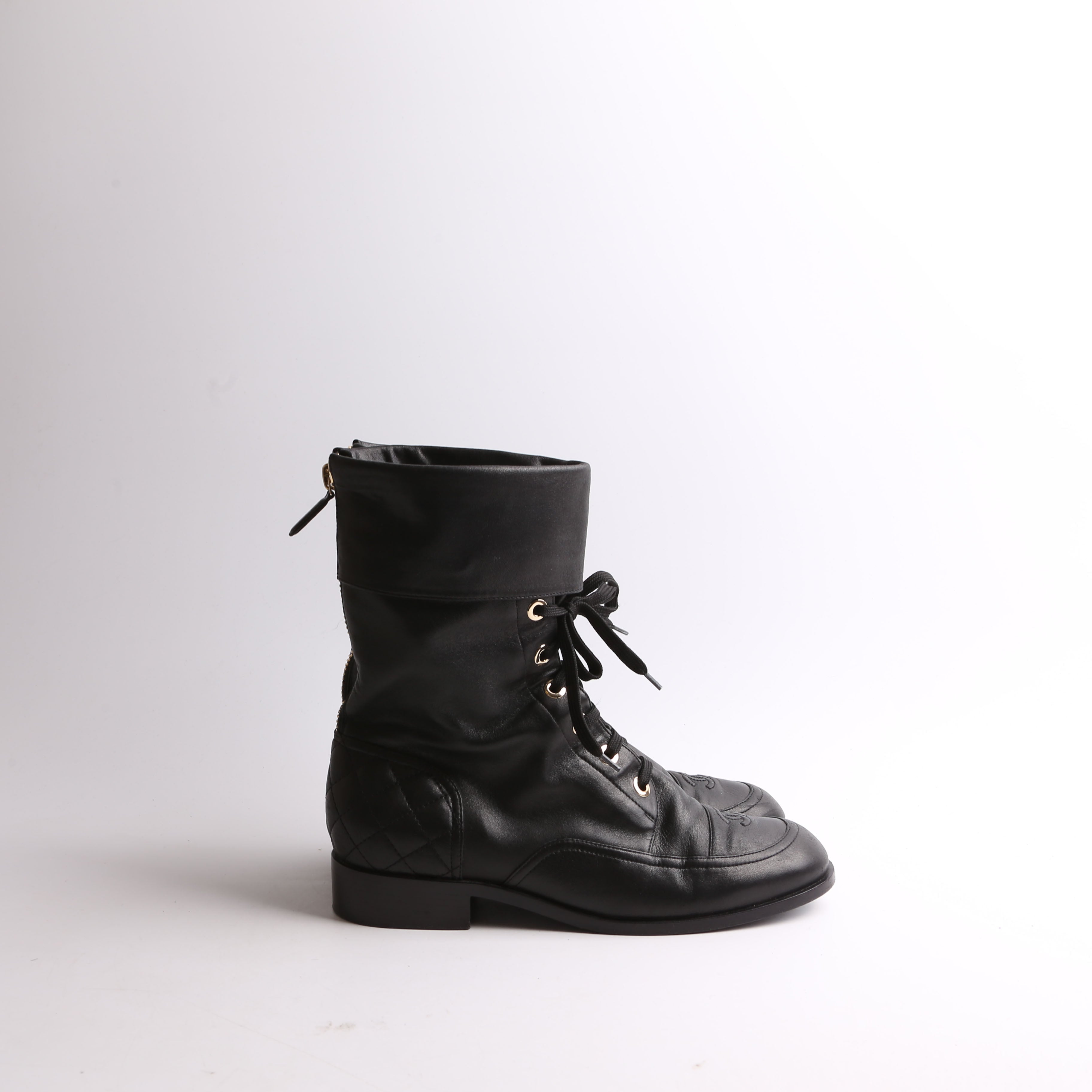 Quilted Leather Boots Size 41