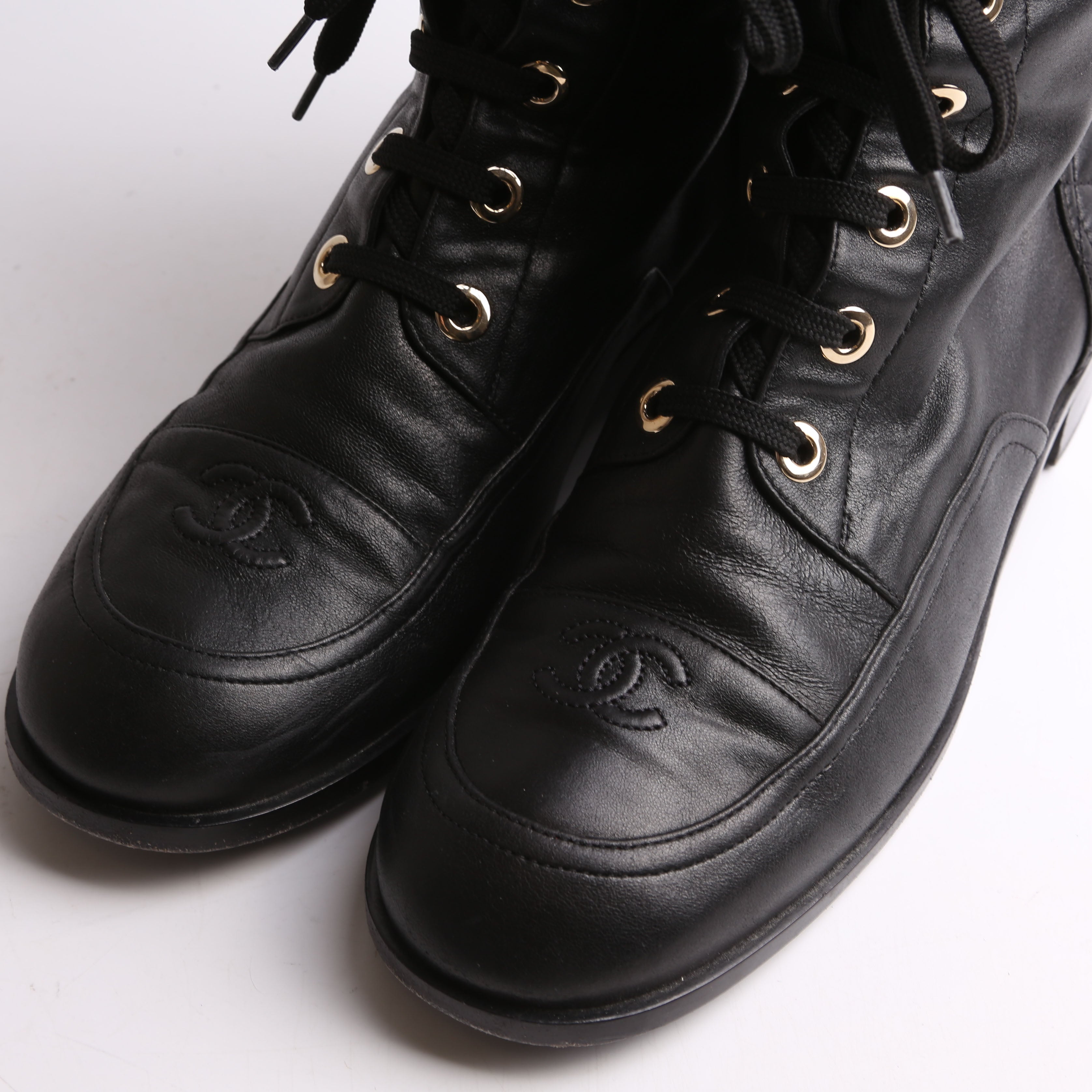 Quilted Leather Boots Size 41