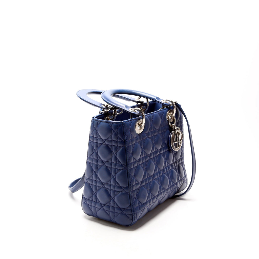 Lady Dior Medium Lambskin Blue