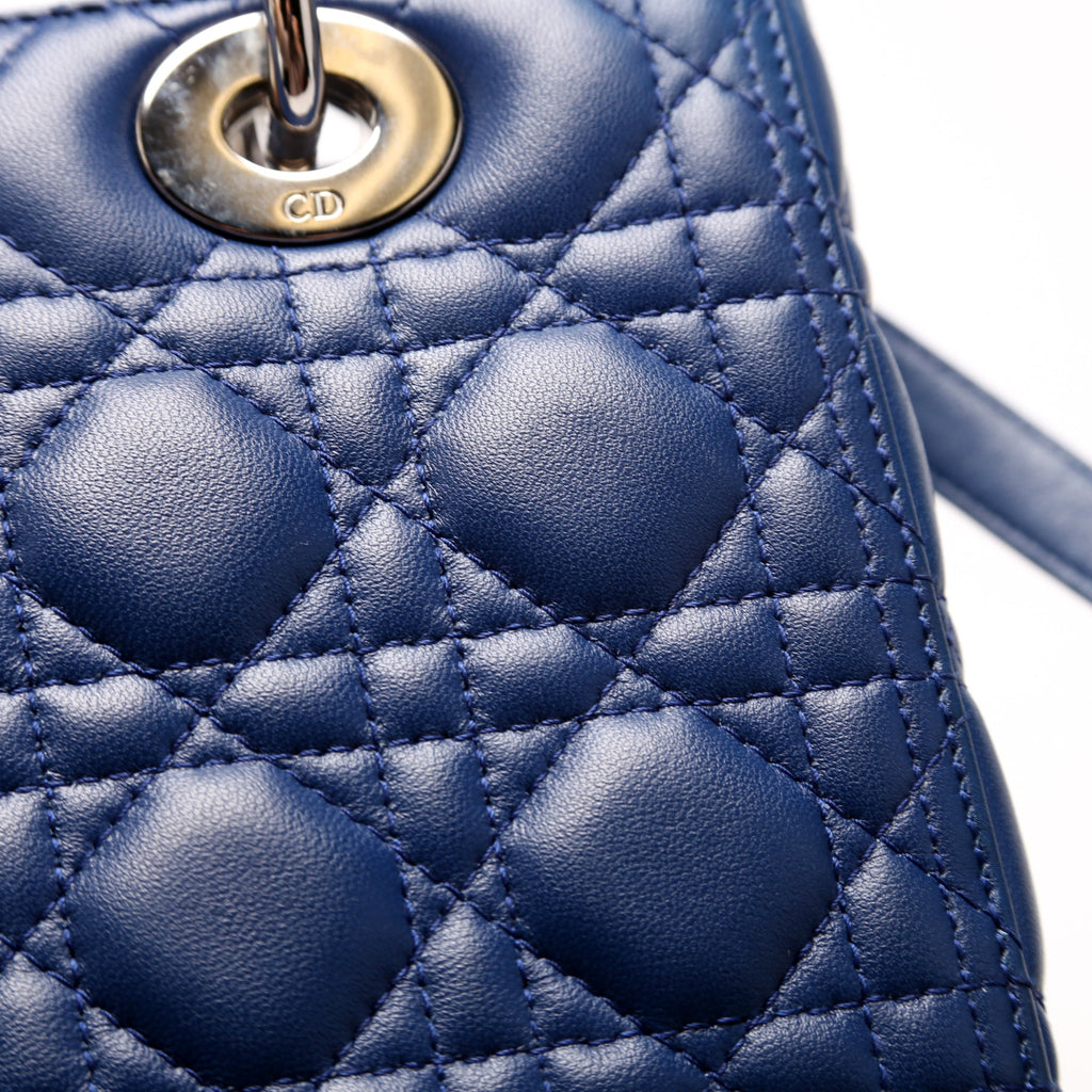 Lady Dior Medium Lambskin Blue