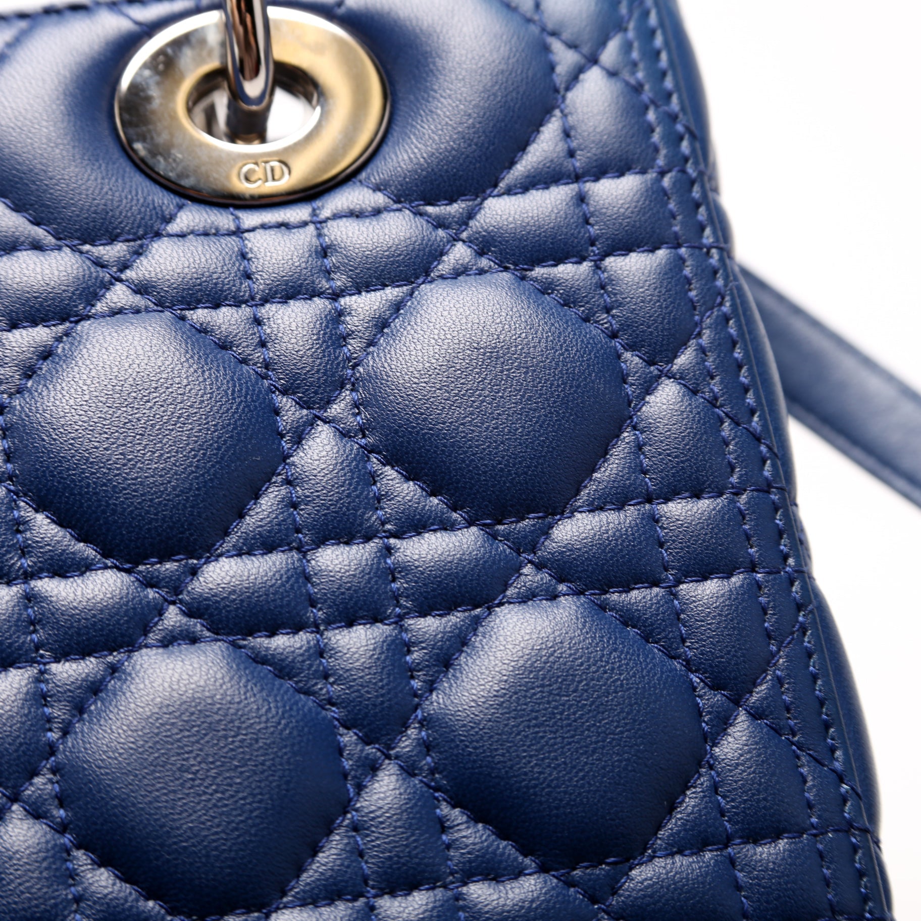 Lady Dior Medium Lambskin Blue