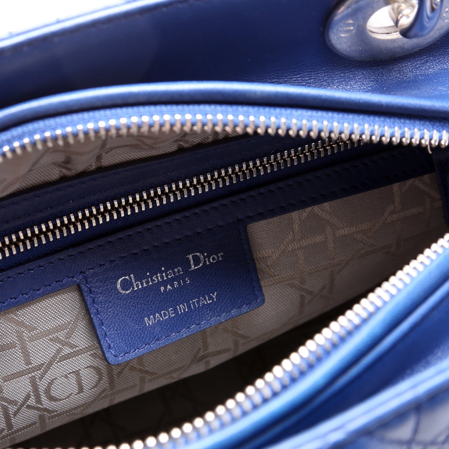 Lady Dior Medium Lambskin Blue