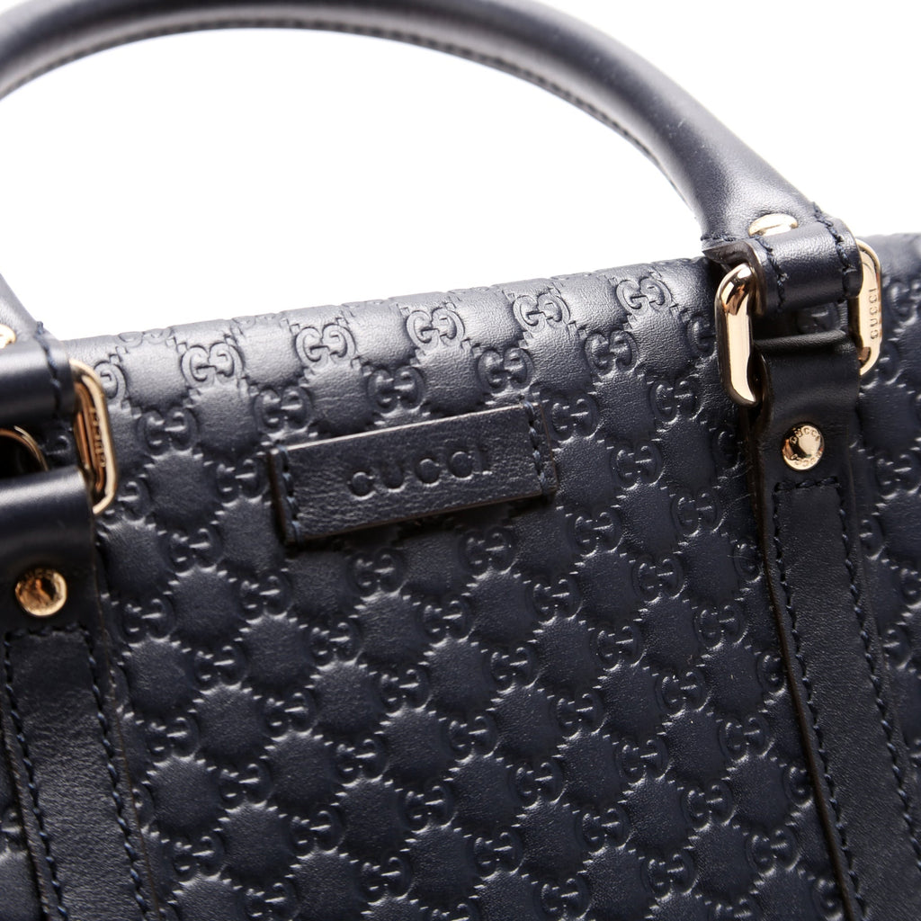 510286 Micro Guccissima Small Crossbody Navy
