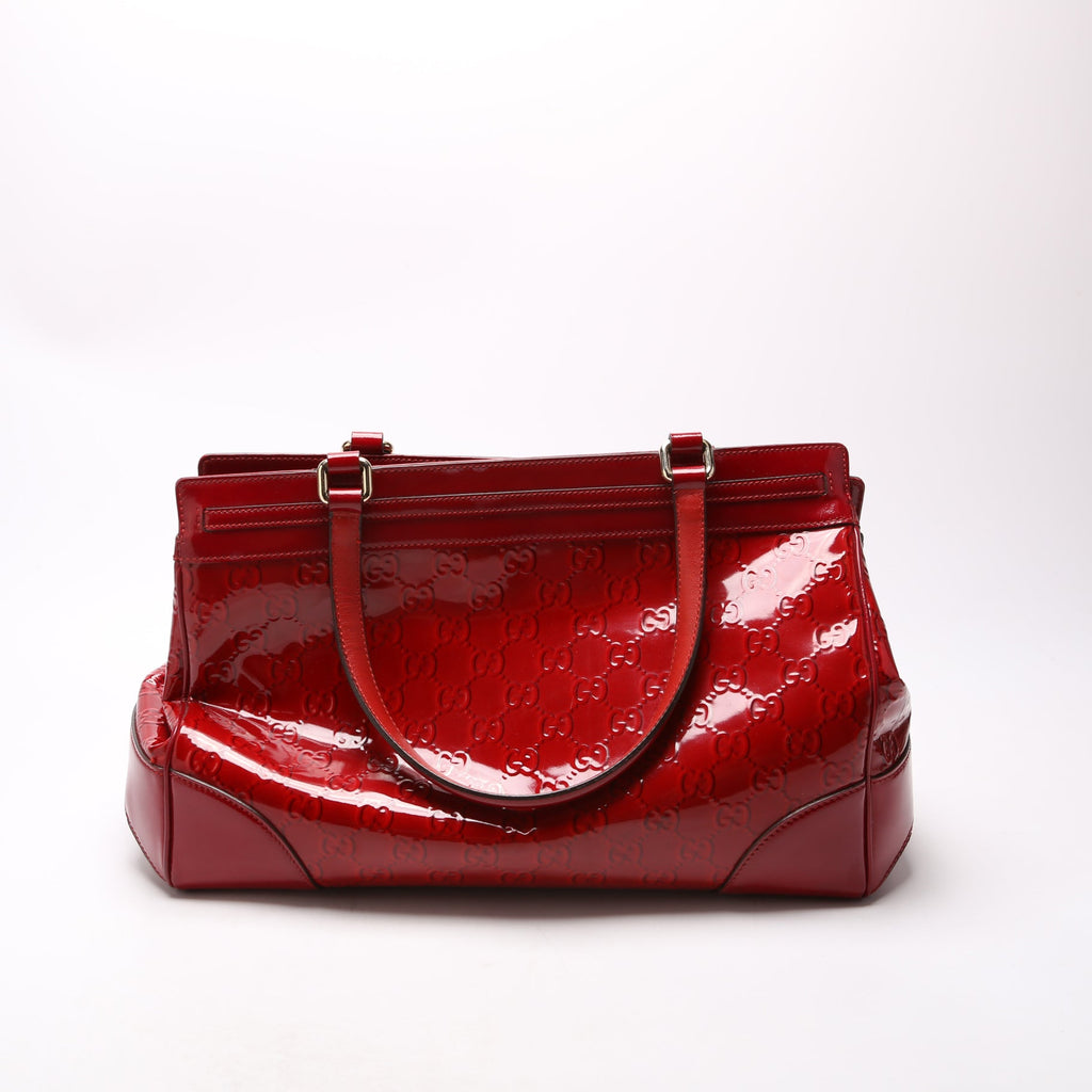 257612 Patent Guccissima MayNew Tote Medium Red
