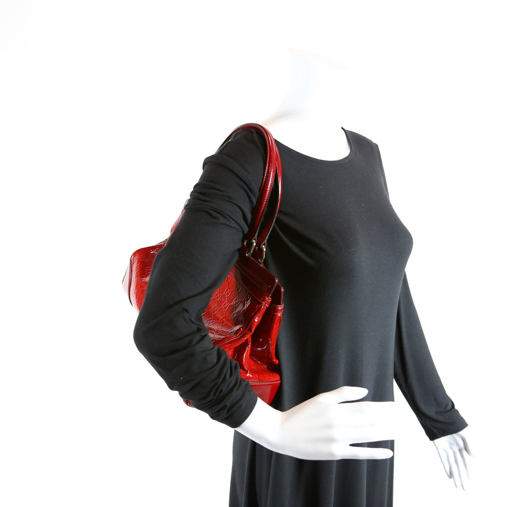 257612 Patent Guccissima MayNew Tote Medium Red