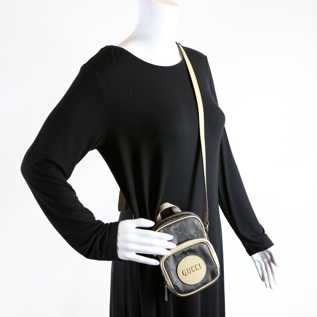 Gucci 643882 GG Nylon Off The Grid Mini Shoulder Grey/Beige