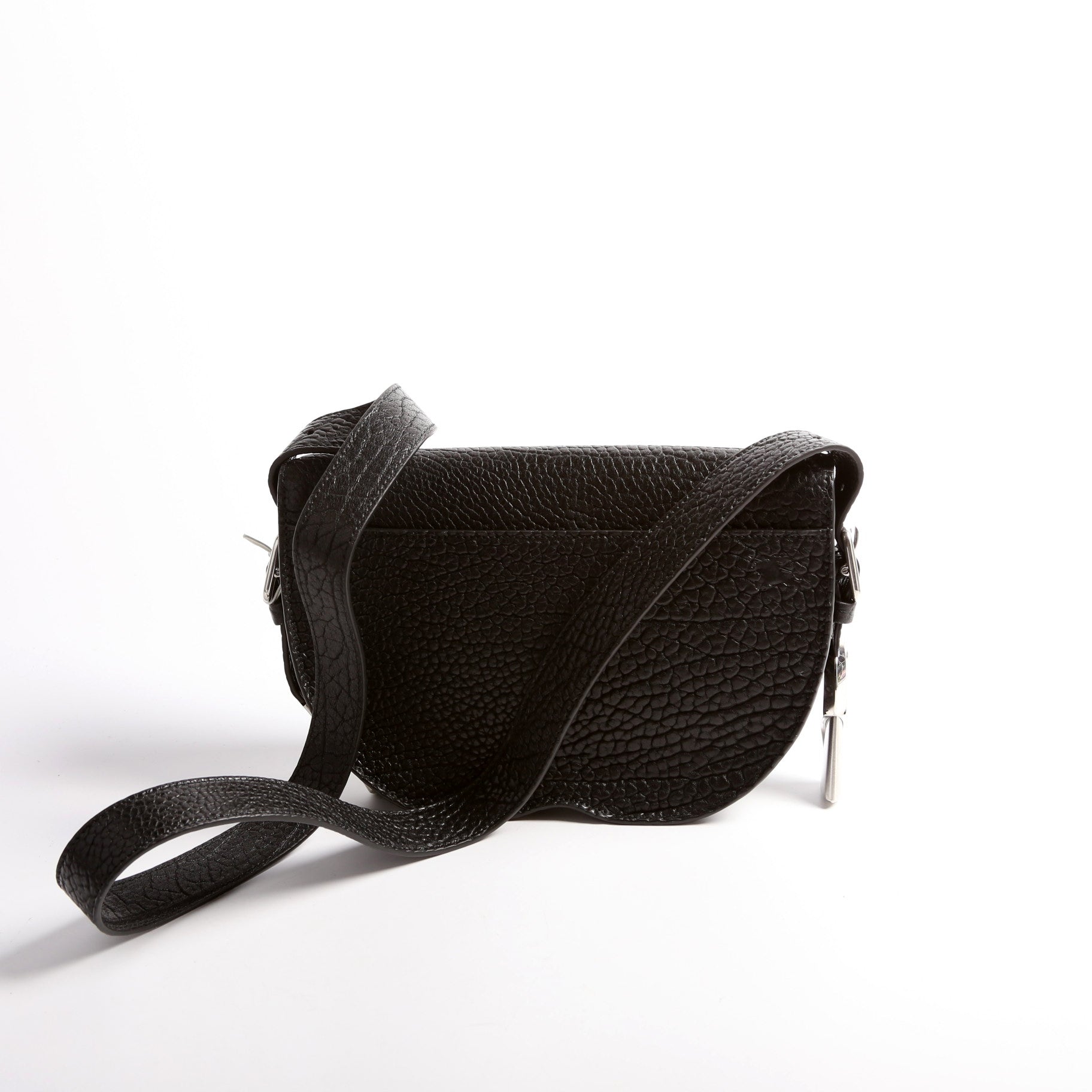Chess Small Calfskin Satchel Black