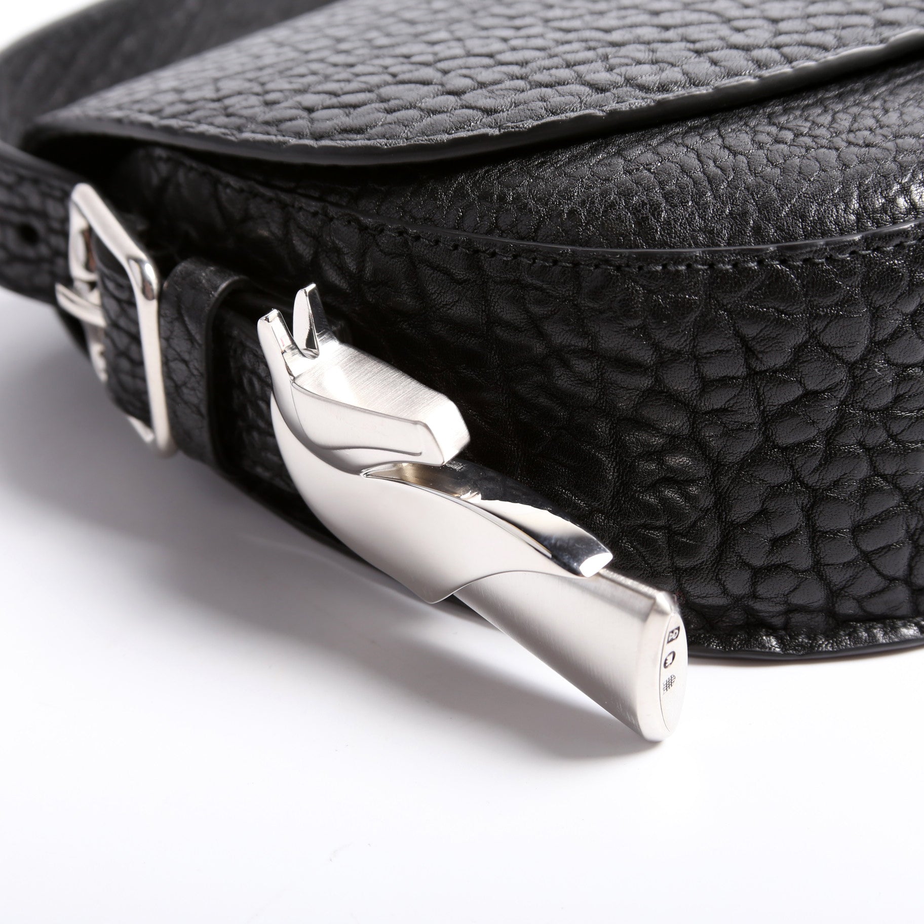 Chess Small Calfskin Satchel Black