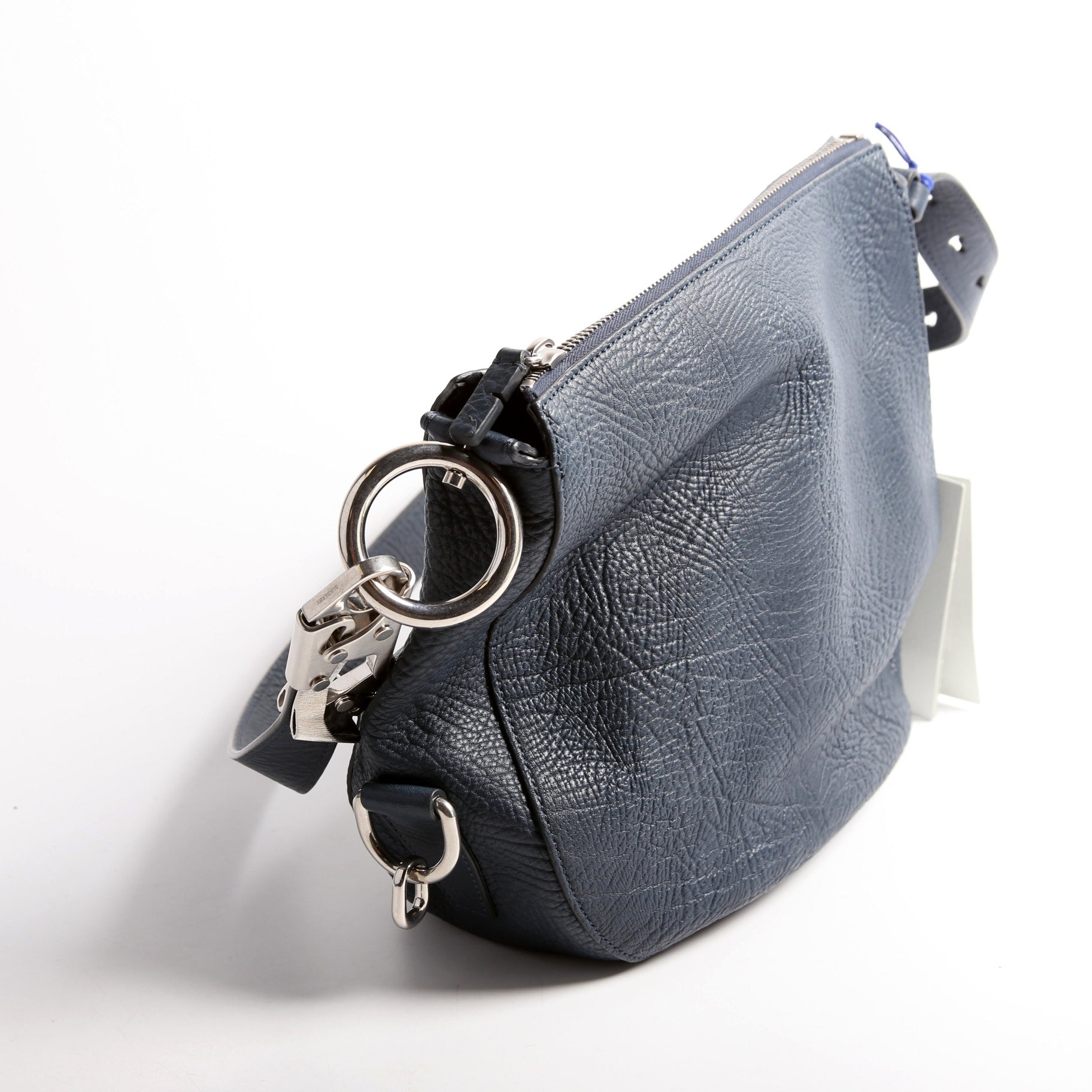 Knight Leather Shoulder Bag Small Navy