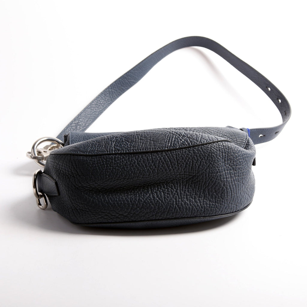 Knight Leather Shoulder Bag Small Navy
