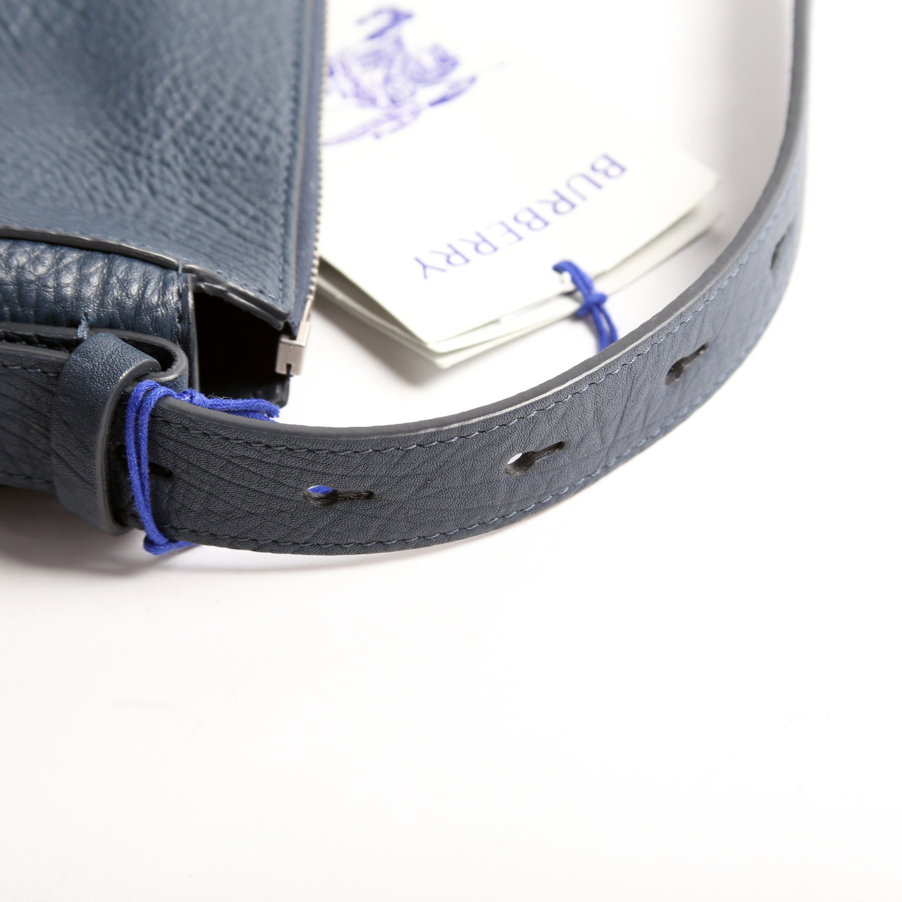 Knight Leather Shoulder Bag Small Navy