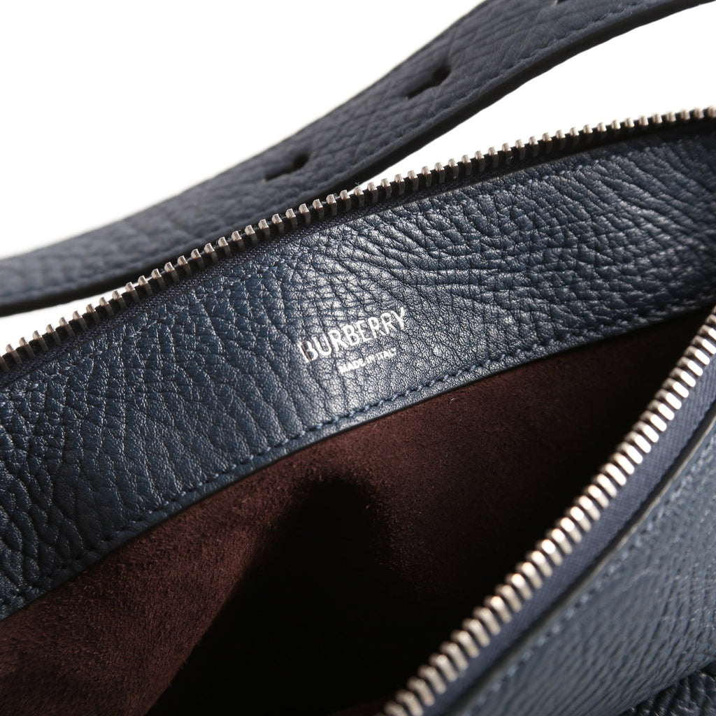 Knight Leather Shoulder Bag Small Navy