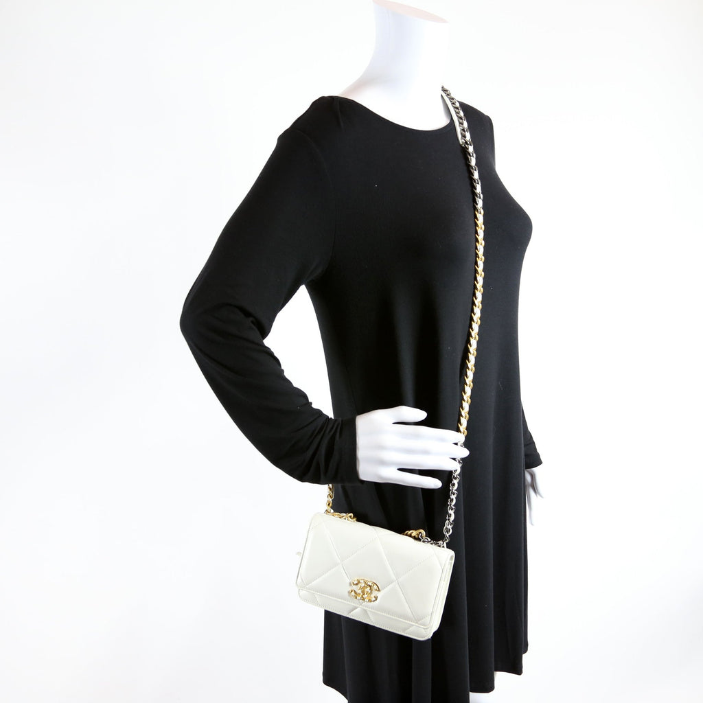 Chanel 19 WOC Quilted Lambskin 30M White