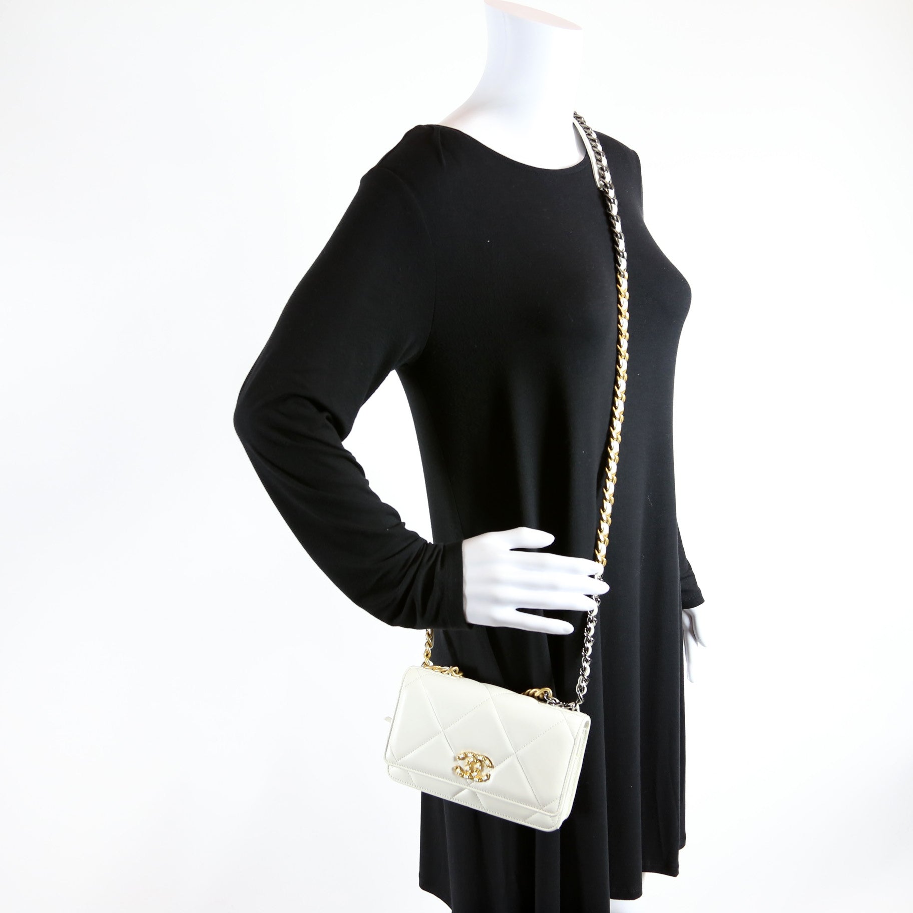 Chanel 19 WOC Quilted Lambskin 30M White