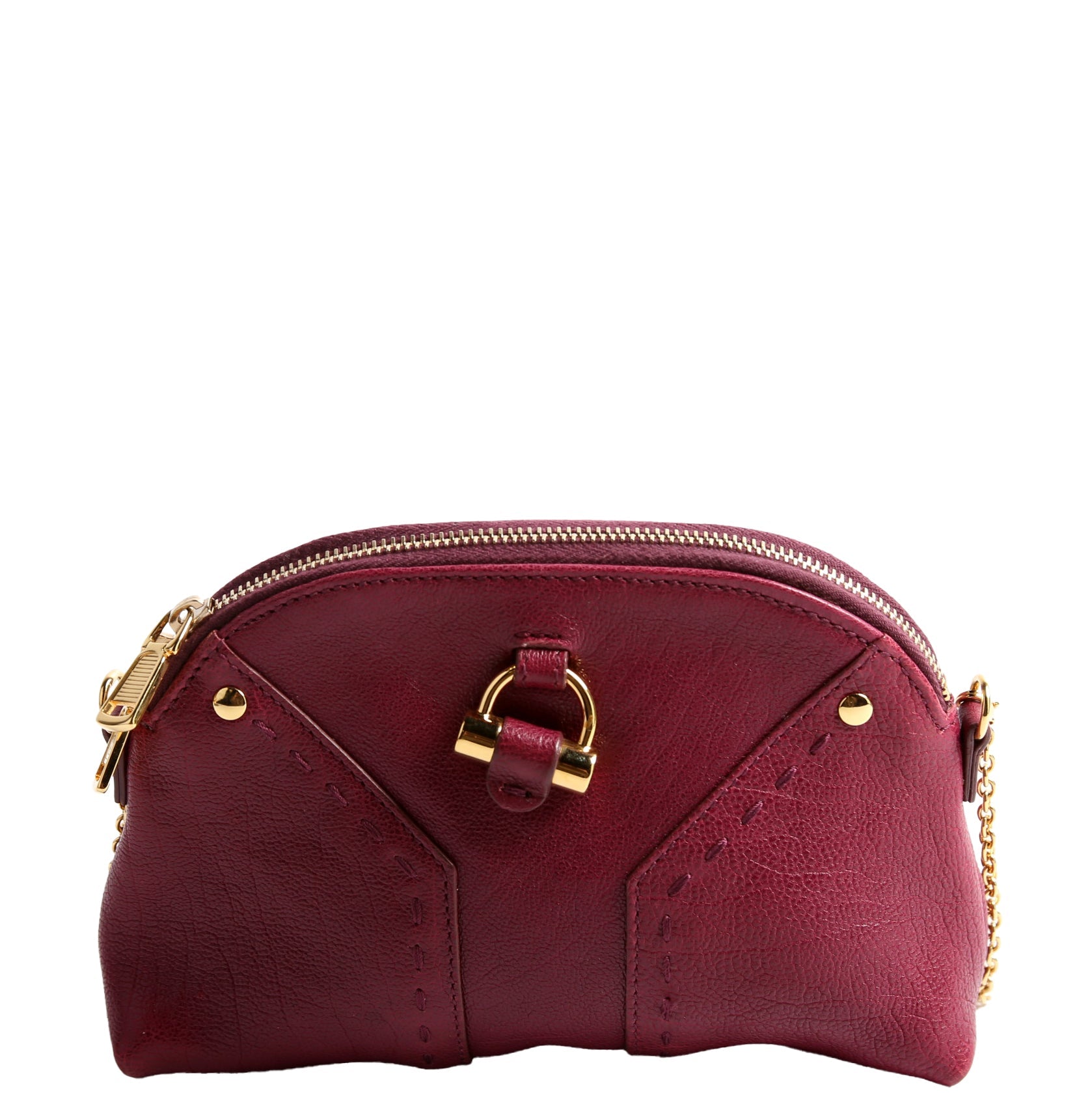 291201 Mini Muse Chain Bag Calfskin Berry