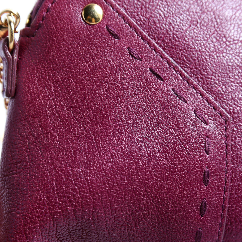 291201 Mini Muse Chain Bag Calfskin Berry