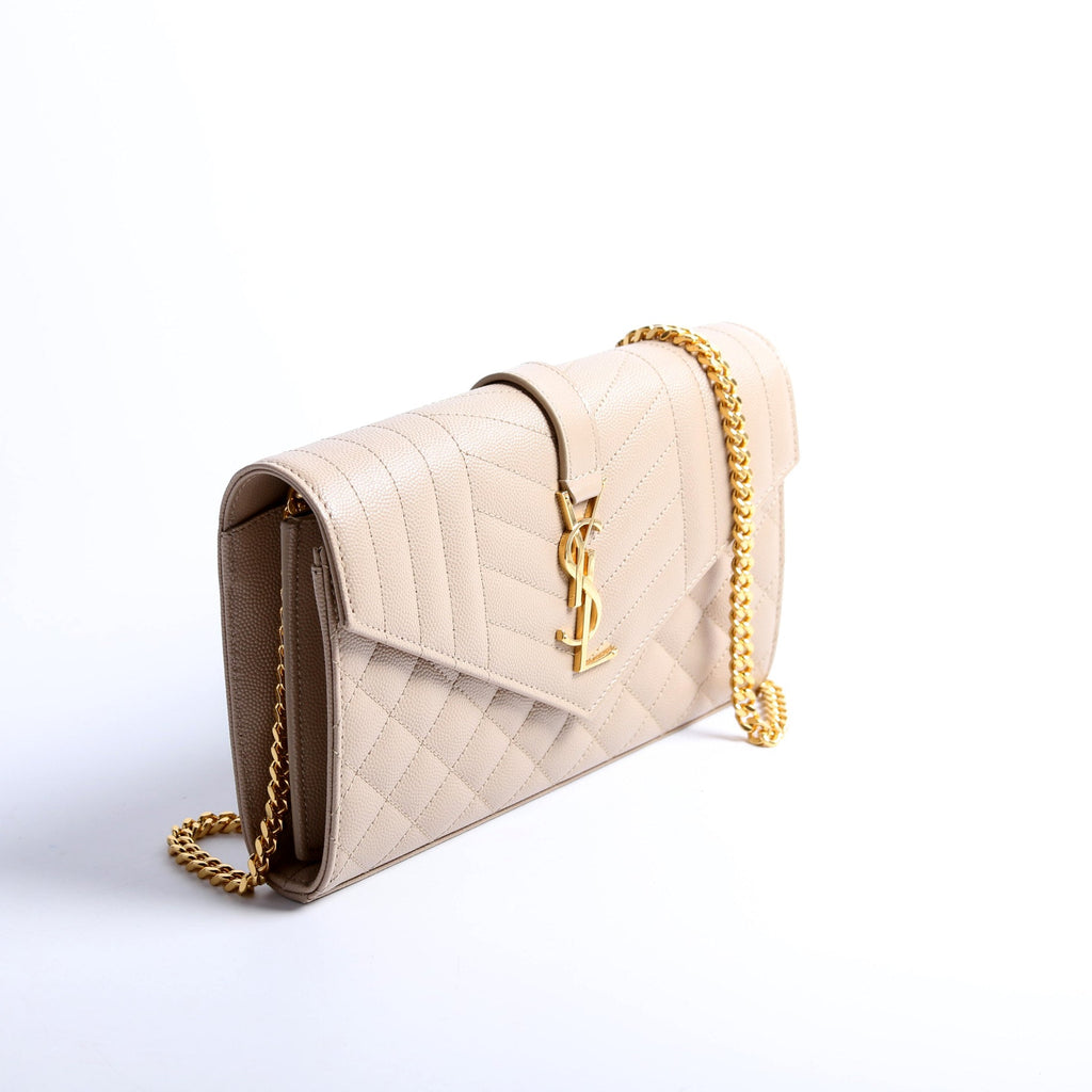 Triquilt Grain De Poudre Chain Wallet 620280 Tan