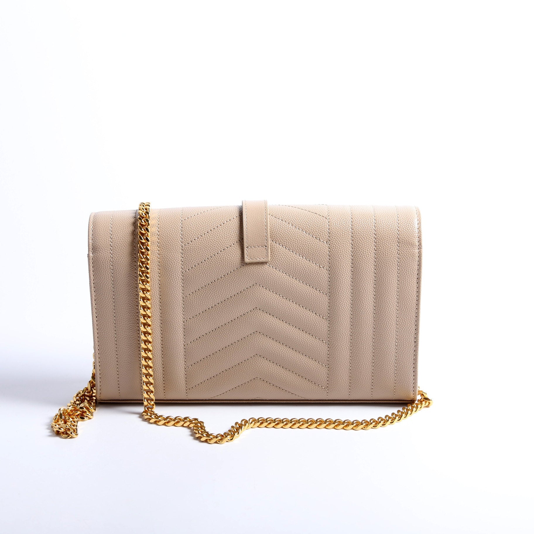 Triquilt Grain De Poudre Chain Wallet 620280 Tan