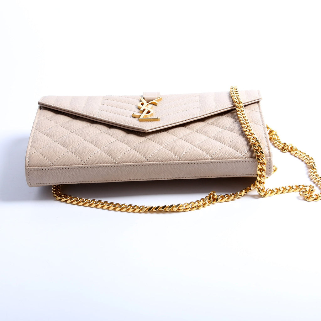 Triquilt Grain De Poudre Chain Wallet 620280 Tan