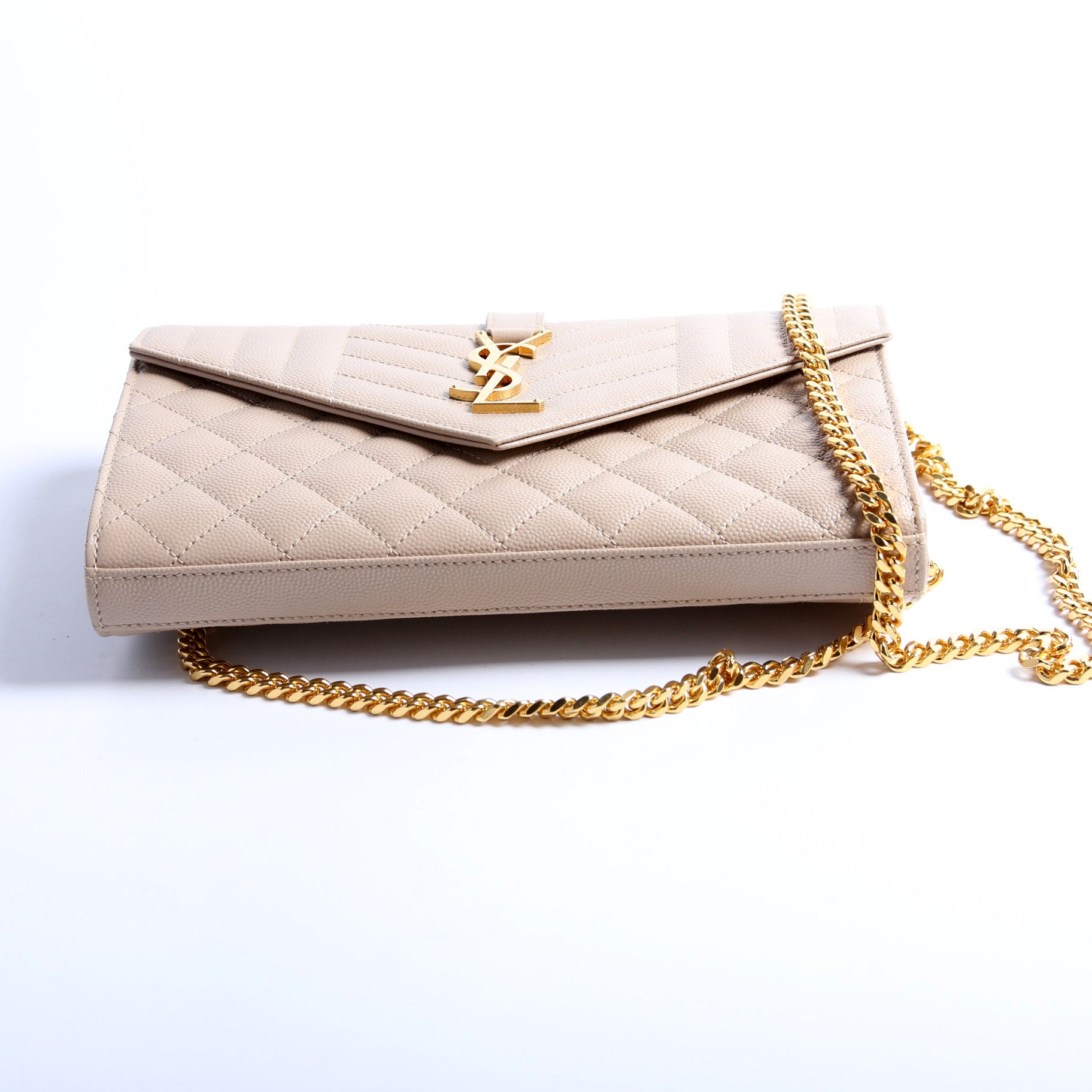 Triquilt Grain De Poudre Chain Wallet 620280 Tan