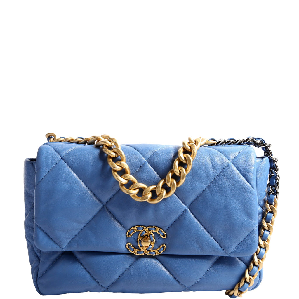 Quilted Goatskin 19 Large Flap 30M Blue