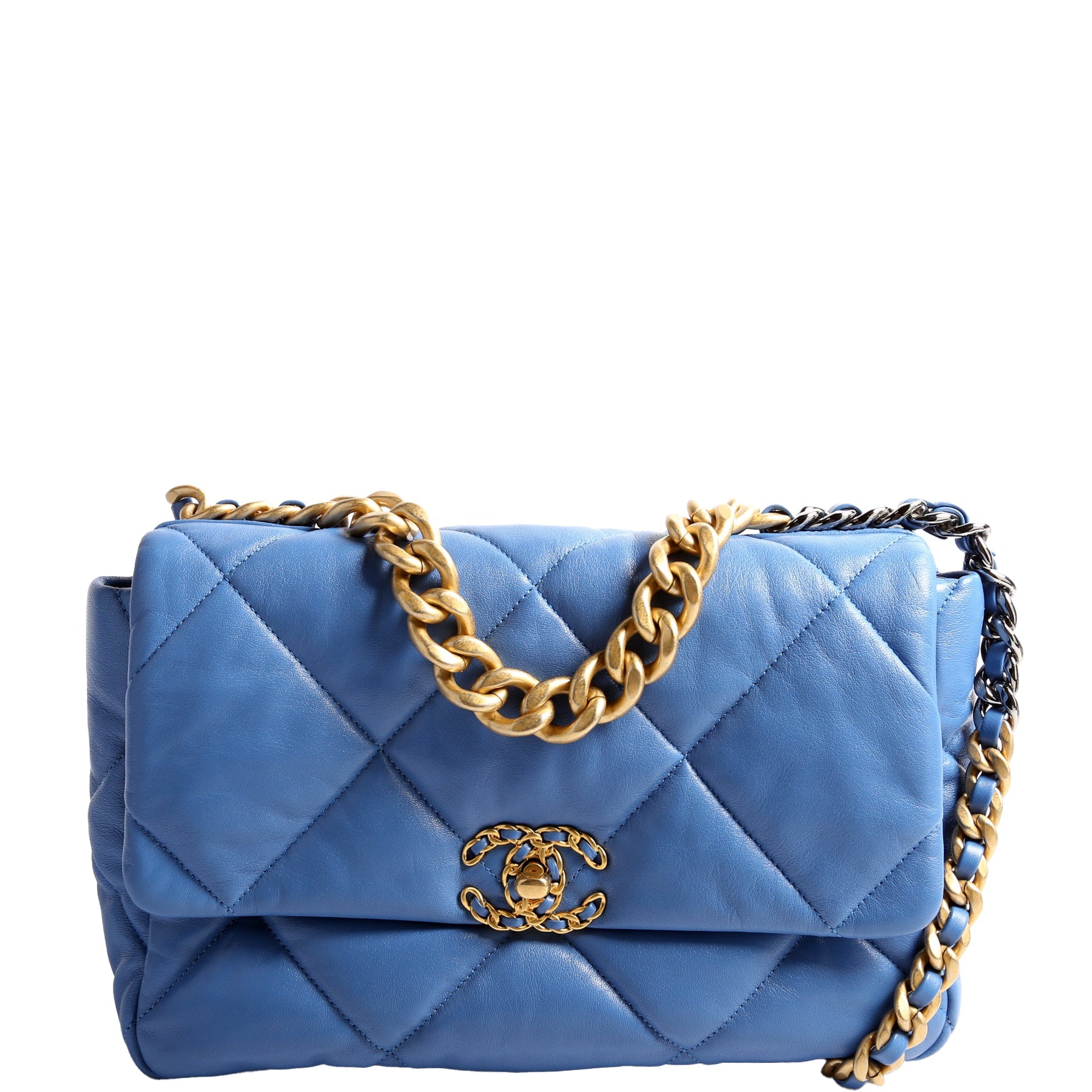 Quilted Goatskin 19 Large Flap 30M Blue