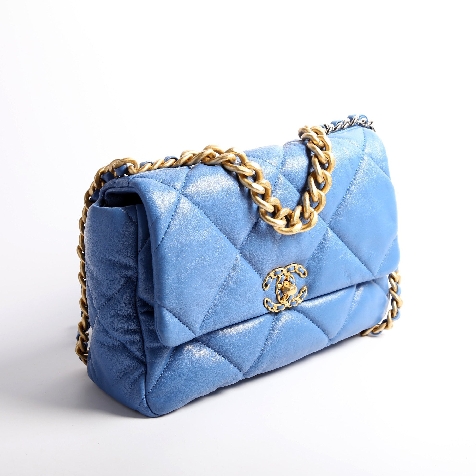 Quilted Goatskin 19 Large Flap 30M Blue