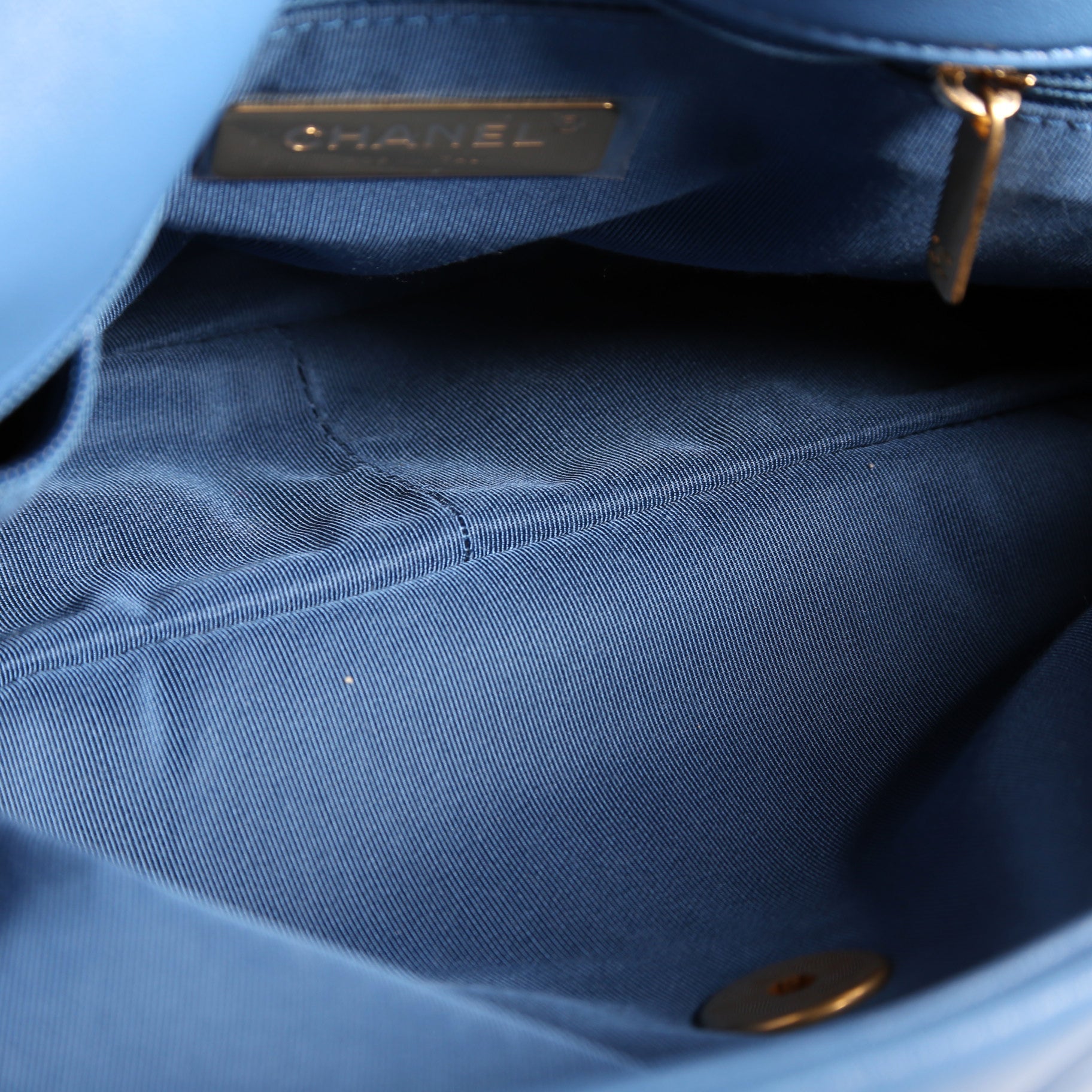 Quilted Goatskin 19 Large Flap 30M Blue