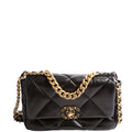 Quilted Goatskin 19 Medium Flap RFID Black
